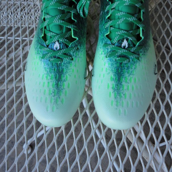 UNDER ARMOUR Green & White "Oregon Ducks" Lux 2.0 Football Cleats Size 11.5 - Picture 7 of 7